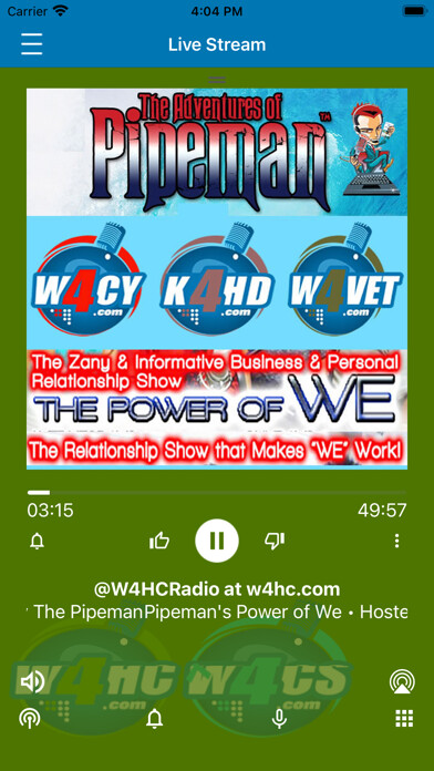Emulate iPhone app W4HC Radio & W4CS Radio using MyAndroid