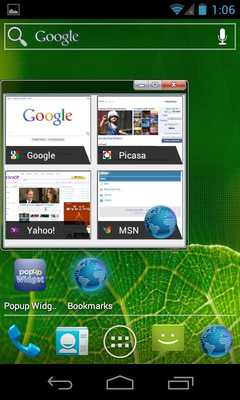 Emulate Android APK W-7 skin for Popup Widget