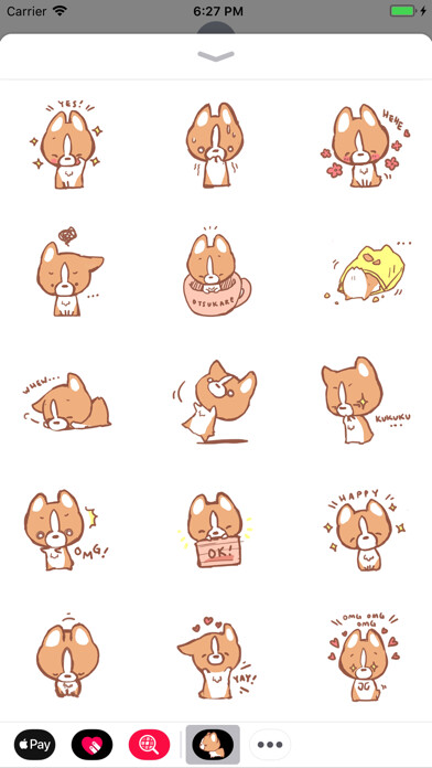 Emulate iPhone app Waffle the Corgi Stickers using MyAndroid