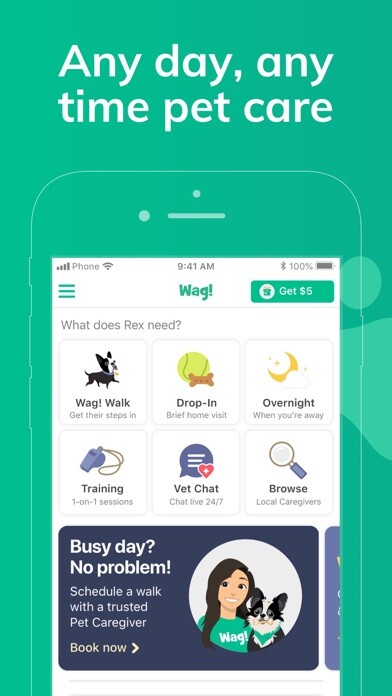 Emulate iPhone app Wag! - Dog Walkers & Sitters using MyAndroid