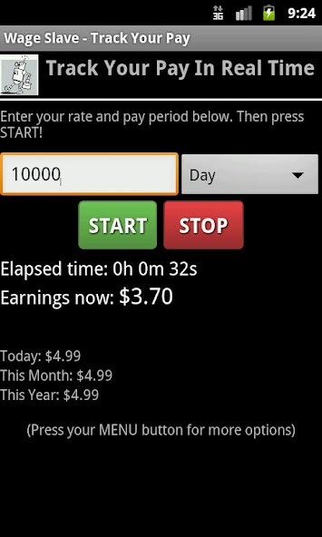 Run android online APK Wage Slave Pay Tracker (LITE) from MyAndroid or emulate Wage Slave Pay Tracker (LITE) using MyAndroid