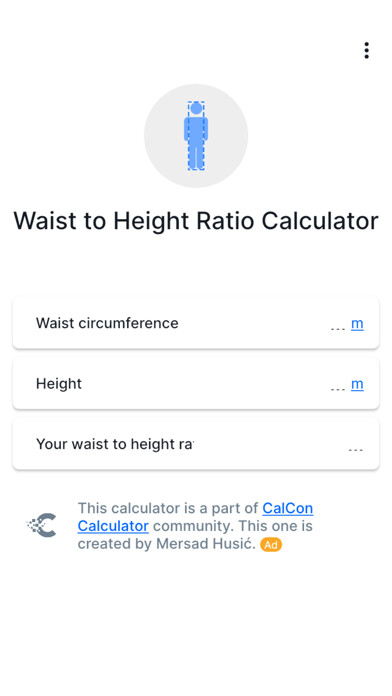 Emulate iPhone app Waist to Height Ratio using MyAndroid
