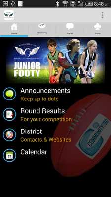 Emulate Android APK WA Junior Footy