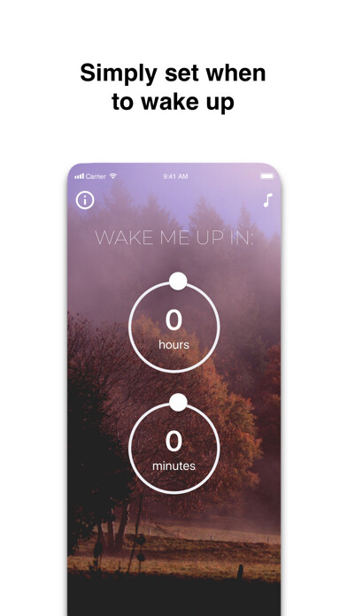 Emulate iPhone app Wake Me Up In - Alarm Clock using MyAndroid