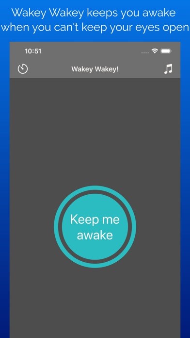 Emulate iPhone app Wakey Wakey - Stay awake! using MyAndroid