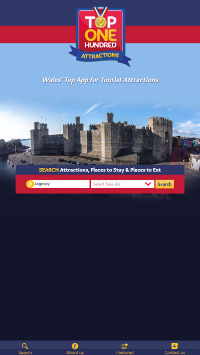 Emulate iPhone app Wales Top 100 Attractions using MyAndroid
