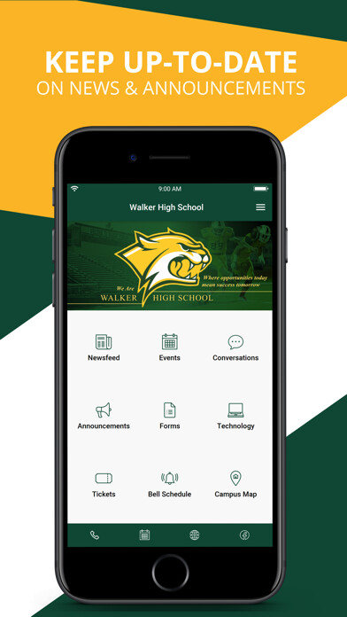 Emulate iPhone app Walker High School using MyAndroid
