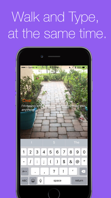 Emulate iPhone app Walky Talky - Walk while you type and not run into anything! using MyAndroid