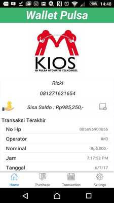 Emulate Android APK Wallet Pulsa Beta