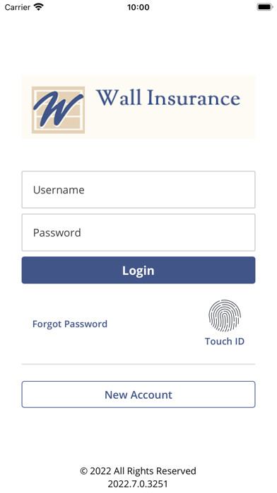 Emulate iPhone app Wall Insurance Online using MyAndroid