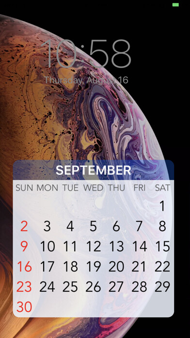 Emulate iPhone app Wallpaper Calendar! using MyAndroid