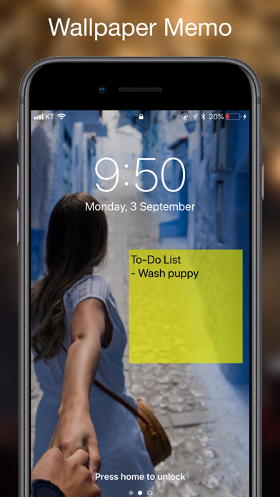 Emulate iPhone app Wallpaper Memo! using MyAndroid
