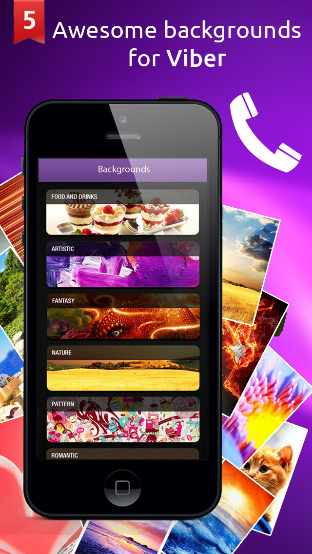 Emulate iPhone app Wallpapers and Backgrounds for Viber & WhatsApp using MyAndroid