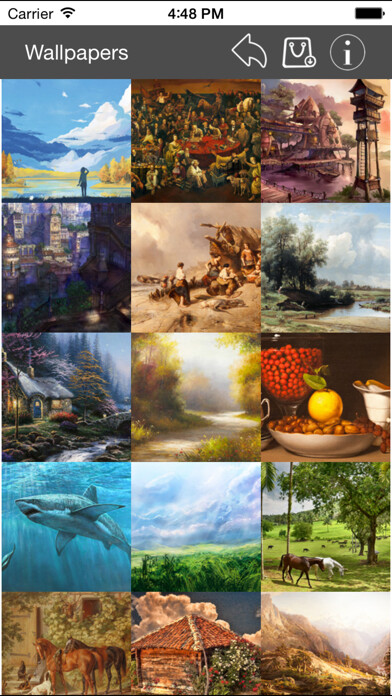 Emulate iPhone app Wallpapers Collection Painting Edition using MyAndroid