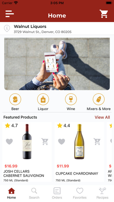 Emulate iPhone app Walnut Liquors using MyAndroid Emulate iPhone app Walnut Liquors using MyAndroid