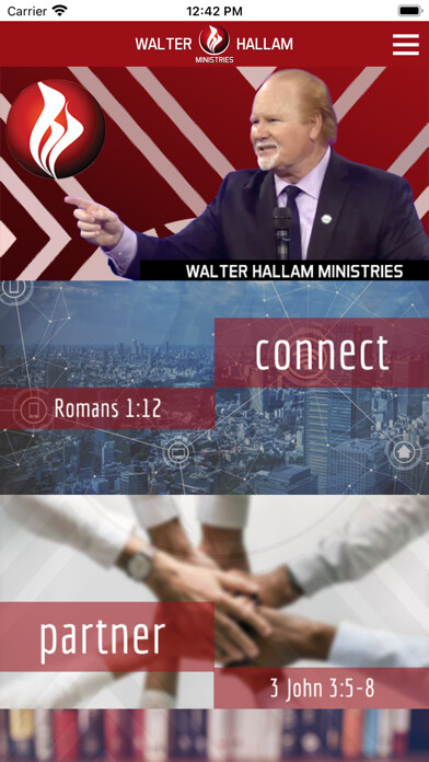Emulate iPhone app Walter Hallam Ministries App using MyAndroid