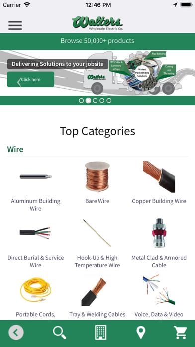 Emulate iPhone app Walters Wholesale Electric Co using MyAndroid