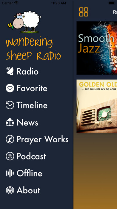Emulate iPhone app Wandering Sheep Radio using MyAndroid