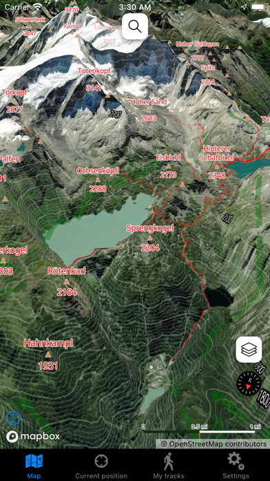 Emulate iPhone app Wanderkarte Österreich using MyAndroid