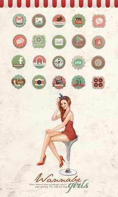 Emulate Android APK Wannabe girls Pin-up girl icon