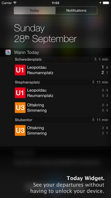 Emulate iPhone app Wann Today using MyAndroid