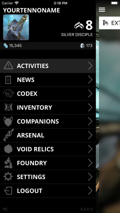 Emulate iPhone app Warframe Companion using MyAndroid Emulate iPhone app Warframe Companion using MyAndroid