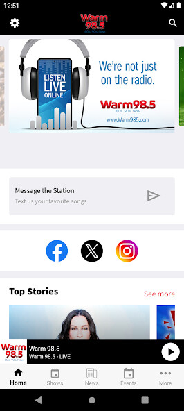 Emulate iPhone app Warm 98.5 using MyAndroid Emulate iPhone app Warm 98.5 using MyAndroid