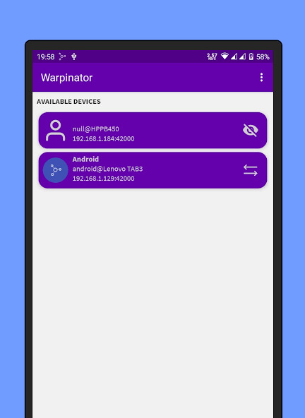 Run android online APK Warpinator (unofficial) from MyAndroid or emulate Warpinator (unofficial) using MyAndroid