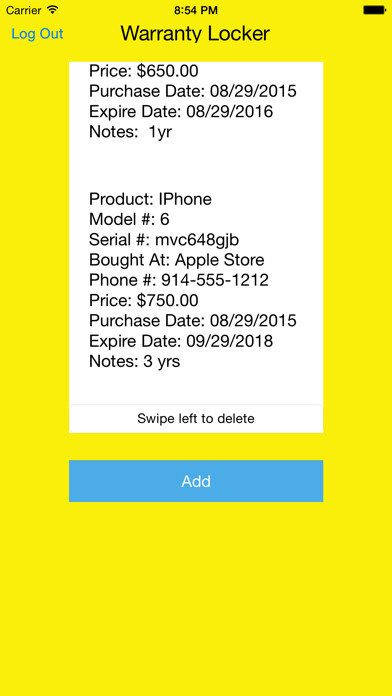Emulate iPhone app Warranty Locker using MyAndroid Emulate iPhone app Warranty Locker using MyAndroid