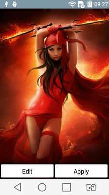 Emulate Android APK Warrior in red live wallpaper