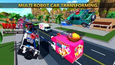 Emulate iPhone app War Robots Flying Car Shooting using MyAndroid