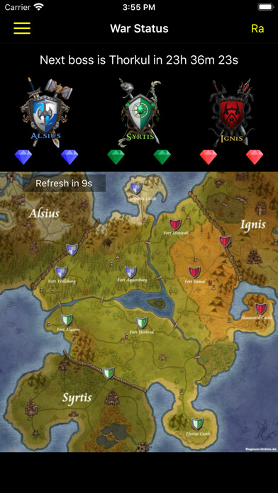Emulate iPhone app War Status for Regnum using MyAndroid