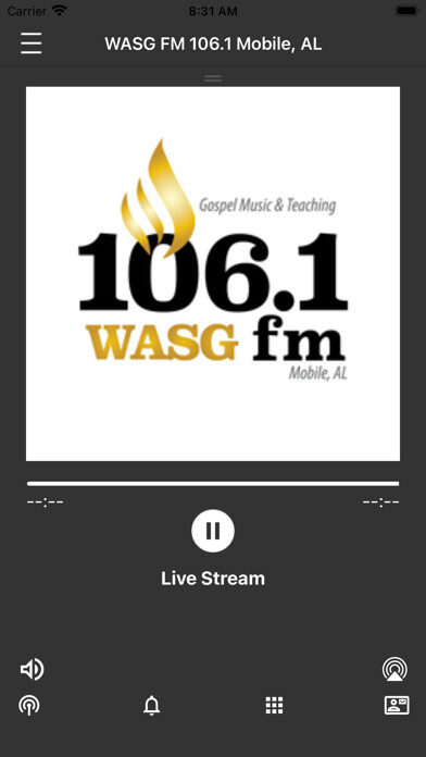 Emulate iPhone app WASG FM 106.1 Radio using MyAndroid