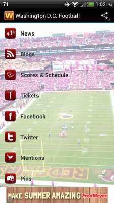 Emulate Android APK Washington D.C. Football