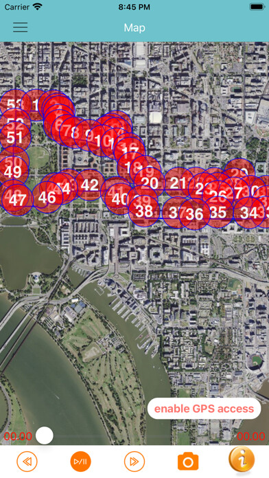 Emulate iPhone app Washington DC - Walking Tour using MyAndroid