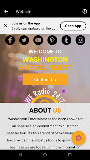 Emulate Washington Entertainment from MyAndroid or run Washington Entertainment using MyAndroid