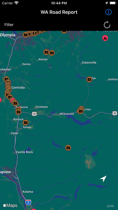 Emulate iPhone app Washington Road Report using MyAndroid Emulate iPhone app Washington Road Report using MyAndroid