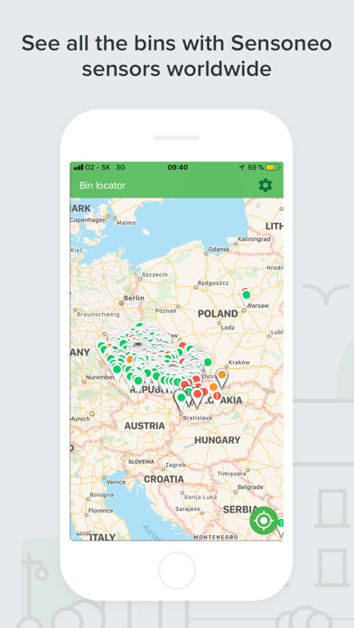 Emulate iPhone app Waste monitoring app Sensoneo using MyAndroid