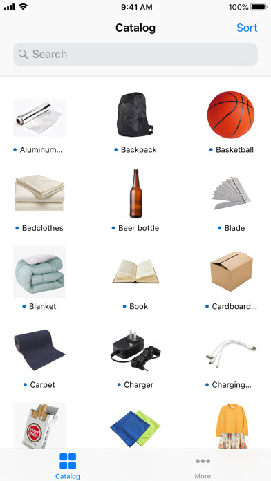 Emulate iPhone app Waste Sorting Guide using MyAndroid