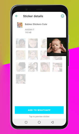 Run android online APK WAStickerApps Babies -Babies Stickers for Whatsapp from MyAndroid or emulate WAStickerApps Babies -Babies Stickers for Whatsapp using MyAndroid