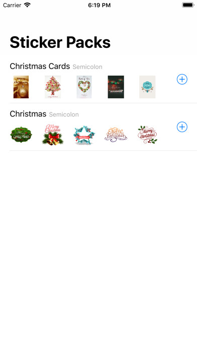 Emulate iPhone app WAStickers Christmas using MyAndroid