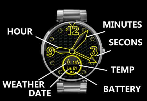 Run android online APK WATCH FACE DARK SPACE YELLOW from MyAndroid or emulate WATCH FACE DARK SPACE YELLOW using MyAndroid