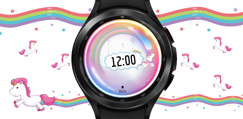Run android online APK Watch Face Unicorn Animated from MyAndroid or emulate Watch Face Unicorn Animated using MyAndroid