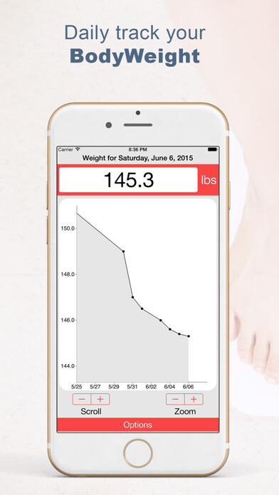 Emulate iPhone app Watch Weight: Daily Tracker using MyAndroid