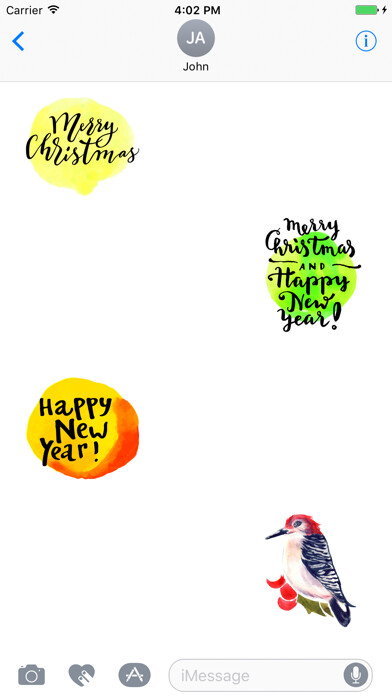 Emulate iPhone app Watercolor Birds Stickers using MyAndroid
