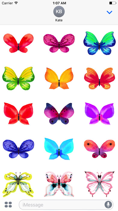 Emulate iPhone app Watercolor Butterflies Sticker using MyAndroid Emulate iPhone app Watercolor Butterflies Sticker using MyAndroid