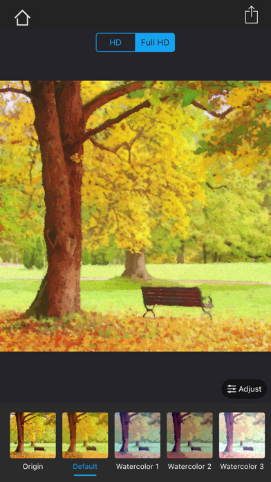 Emulate iPhone app Watercolorizer-photo artist using MyAndroid