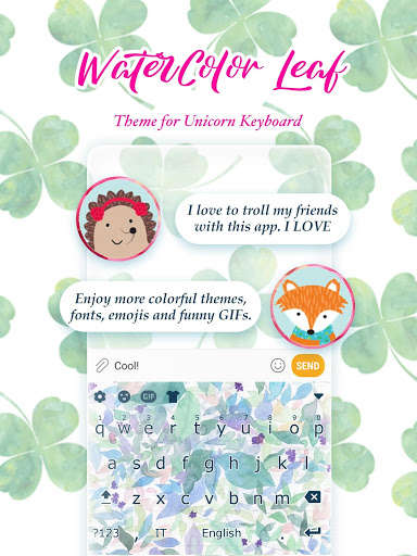 Run android online APK Water Color Leaf Emoji Keyboard Theme from MyAndroid or emulate Water Color Leaf Emoji Keyboard Theme using MyAndroid