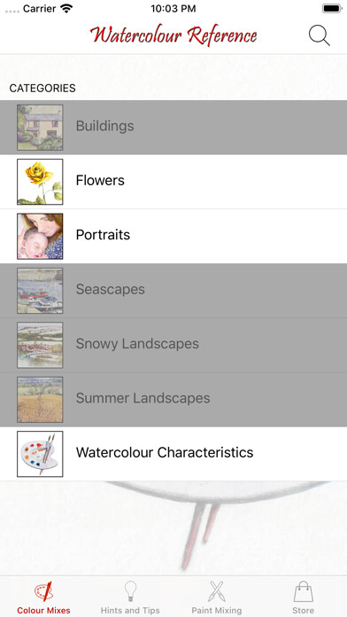 Emulate iPhone app Watercolour Reference using MyAndroid