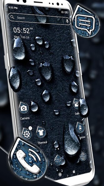 Run android online APK Water Drop Dark Launcher Theme from MyAndroid or emulate Water Drop Dark Launcher Theme using MyAndroid